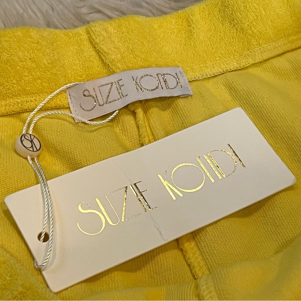 NWT Suzie Kondi High Waist Harem Pants in Beach Terry - Vibrant Yellow - Size XL - Picture 4 of 5